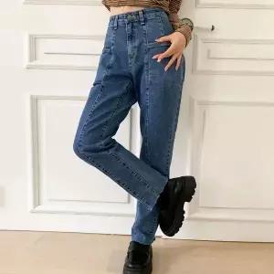 [하프클럽/]여성용 사계절 스타일리시 밴딩 하이웨스트 데님팬츠