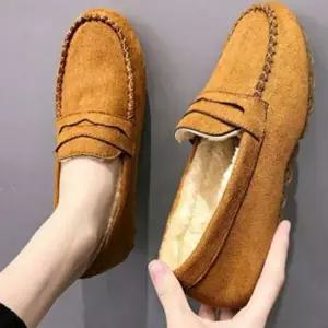 따뜻한 털 안감 여성용 스웨이드 겨울 털신 신발 패딩 패딩화 모카신 양털로퍼 털모카신 겨울운동화