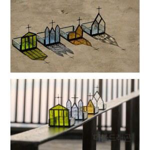 썬캐쳐 십자가 오너먼트 벽걸이 인테리어 탁상용 소품 글라스 스테인드