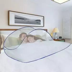 [콩심팥심]원터치 얼굴 2인용 모기장 미니 휴대용 방충망 침대