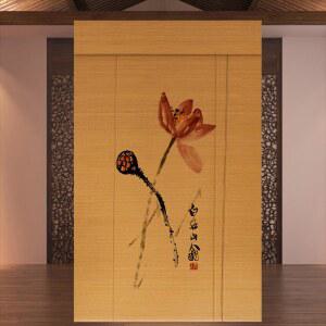 파티션 블라인드 배경 방송 대나무커튼 봉제 파티 식 가림천 나비 장식