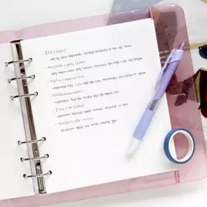 8mm 그리드 모눈 6공 다이어리 속지 리필 내지