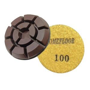 [미국배송] 콘크리트 테라조 대리석 화강암 그릿 100 9PCS용 다이아몬드 바닥 연마 패드 3인치 수지 본드 후크 및 루프