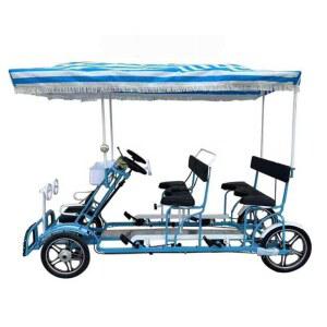 일체형 자전거 4인용 특수 파란색 인용자전거 4인승자전거 네발 24인치 브레이크 그린