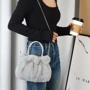 은창포근 셔링 페이크 퍼 가방 크로스백 숄더백 가방 미니 털가방 겨울 가방 여성 여성용 여