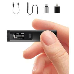 [미국배송] 미니 디지털 음성 녹음기 - 소음 감소 기능이 있는 1536KBPS 활성화 녹음기 강의 회의 인터뷰용 64GB 오디오 USB가 포함된 마그네틱 테이프 휴대용 미니 MP3 플레이어