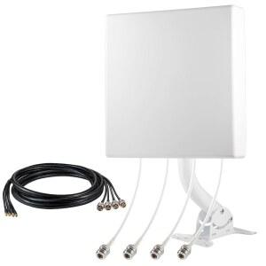 4G LTE 5G 셀룰러 핫스팟, 라우터, 게이트웨이, 버라이즌, AT&T, T-모바일 홈 인터넷, Eifagur를 위한 20피트 저손실 케이블 신호 부스터가 장착된 고이득 4x4 MIMO 외장 광대역 안테나 키트
