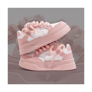 POVEST 여성 키높이 통기성 스니커즈 운동화 화이트 슈즈 A1019