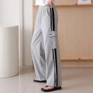 스트라이프 카고 와이드 트레이닝 팬츠 일자핏 (WFKC7LX)