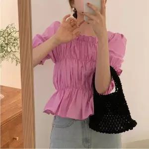 3컬러 여성용 셔링 반팔블라우스 밴딩 퍼프 데이트룩 (WFKBWY9)