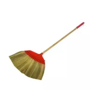 갈대 빗자루 청소 학교 사무실 바닥 실내 나무손잡이 (WFKEMQE)