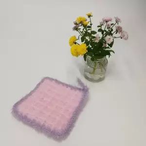 고품질 핸드메이드 와플 모양 아크릴 수세미 8개 set (WFKEKBF)