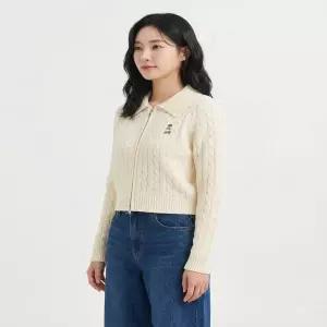 SPAO (우디) 칼라넥 집업 카디건_SPCKF49GY1