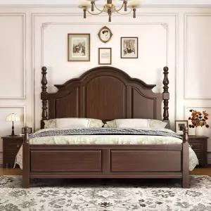 엔틱 침대틀 침대프레임 조립식 인테리어 통깔판 안방 유럽풍 원목 빈티지