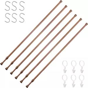 창문용 6팩 텐션 로드 2848인치 스프링 조절 가능 창문 샤워기 문 주방용 드릴 커튼 없음 우드 그레인