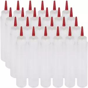 피나클 머천트 24팩 조미료 스퀴즈 병 8온스 레드 캡 소프트 싱 케첩 프로스팅 쿠키 장식 소스용