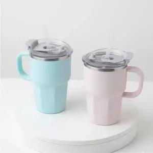 304스텐 휴대용 600ml 대용량 빨대 텀블러 캠핑용품 아웃도어 맥주잔 보냉 보