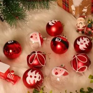 레드 산타 루돌프 크리스마스 트리 오너먼트 세트 장식볼소품 오브제샵 가게 미니 인형 귀여운 별오너먼트