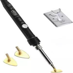 아로키미 미니 다리미 공예용 80W 소형 패치 신발 모자 조절 가능한 온도 사용하기 쉬우며 교체 팁블랙