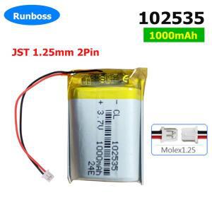 JST 102535 폴리머 리튬 이온 배터리 장난감 GPSmp3mp4 헤드폰 패드 DVD 블루투스 1.25mm 3.7V1000mAh 1-10