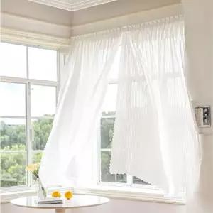 세탁실 가림막 차르르 쉬폰느낌 찍찍이 화이트커튼/ 파티션 아지트 소형 중문 주방