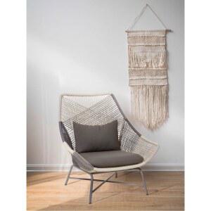 라탄 스 의자 라운지 A타입 실외 카페 로프 그레이 스틸 싱글 간이 등받이 비치 2인