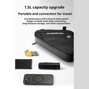 호환 오프본디지 자전거 삼각 가방 1.5L 프론트 프레임 핸들바 사이클링 산악 도구 부품