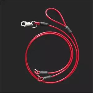 국산 코팅 와이어 개줄 8mm 2M 빨강 중간도래 와야산책줄 리드 애견 용품 강아지 펫리드