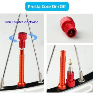 호환 프레스타에서 슈레더로 변환하는 밸브 어댑터 2-in-1 알루미늄 아노다이징 자전거 노즐 컨버터 코어