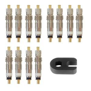 호환 2/6/12pcs 자전거 이동식 Presta 밸브 코어 교체 도로 MTB용 튜브리스 황동 리무버