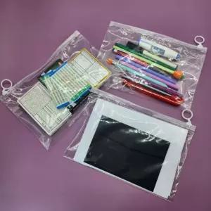 고리형 슬라이드 지퍼백 25cmx17cm 여행용 바캉스 수납력이좋은 투명 실용적