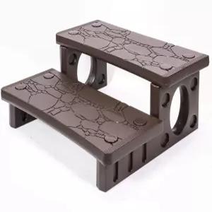 익스트림파워 미국 유니버설 다목적 2단계 스파 온수 욕조 풀 야외 실내 캠핑카 RV 데크 스텝 사이드 모카