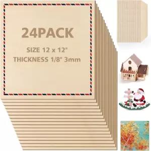 애드랫니 배스우드 시트 3mm 1 /8 x 12 인치 절단 및 조각 DIY 공예 목재 소각 페인팅 건축 모델 빌딩을