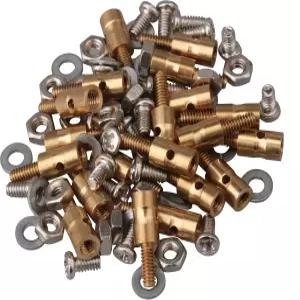 Mxfans 20pcs 금속 1MM 푸시로드 연결 스토퍼RC 비행기 헬리콥터용 나사 및 너트 포함
