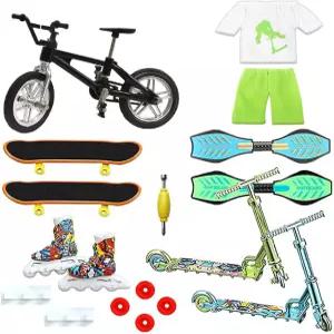 DIIOOMIEEU 핑거 스케이트보드 세트 스쿠터 바이크 스윙 보드 롤러 스케이트