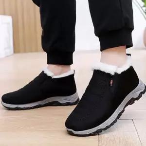 할머니털신발 남성 따뜻한 신발 캐주얼한 디자인 패딩 방한 패딩슬립온