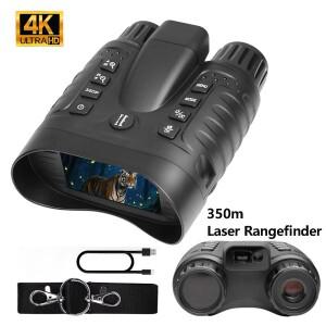 350m 레이저 거리 측정기 야간 투시 쌍안경 사냥용, 4K 적외선 비전 나이트 고글, 4500mAh 배터리, 사진 및