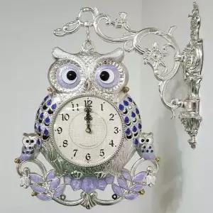[무료배송] 대형부엉이 은도금 양면벽시계 인테리어 벽걸이