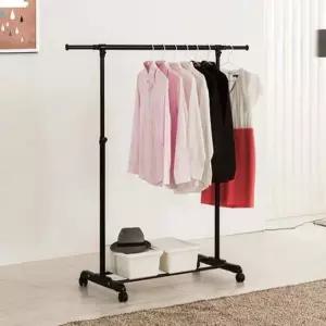 이동식행거 업그레이드 옷걸이 블랙이동식옷걸이 조립형1단행거