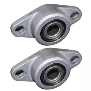 스파이라플로(2팩) - 3인치/8인치 PTFE 브론즈 베어링 자체 정렬 2볼트 알루미늄 하우징 플랜지 마운트