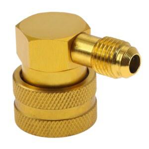 차량용 냉매 커플러 어댑터, R134A, SAE 로우 사이드 A/C 에어컨 매니폴드 게이지 어댑터 커넥터, 90 도, 1/4 인치