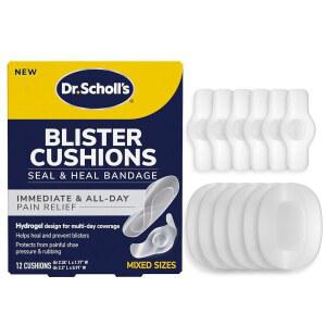 닥터 숄 u2019의 발, 발가락, 발뒤꿈치 및 손용 블리스터 쿠션 씰 앤 힐 붕대, 12 ct - 방지 패드, 하이드로겔 기술로 고통스러운 신발 압력 문지름, 방수 기능 제공