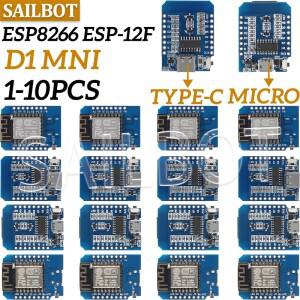 1-10PCS WeMos D1 미니 소형 호환 TYPE-C/마이크로 USB ESP8266 ESP-12F CH340G V2 모듈 WiFi 개발 보드 Ar