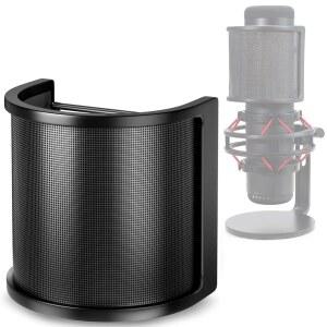 YOUSHARES QuadCast 마이크 팝 필터 - HyperX S USB 게이밍 마이크와 호환되는 윈드스크린 마스크 쉴드