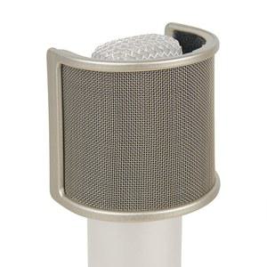 Geekria Creators 마이크 메탈 팝 필터, 금속 메시 및 폼 필터가 있는 윈드스크린 커버, Audio-Technica AT2020, FIFINE K669B, Rode NT-USB와 호환되는 안티팝 마스크 (사이즈 S /니켈)