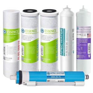 APEC Water Systems FILTER-MAX-ESPHUV-SS 75 GPD 대용량 완벽한 교체 세트 에센스 시리즈 ROES-PHUV75 역삼투 시스템 스테이지 1-7