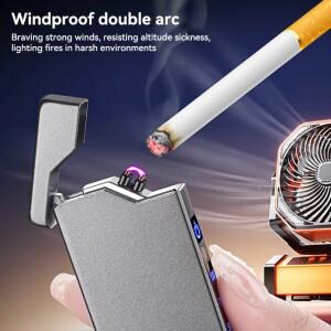 라온식 전기 라이터 듀얼 아크 터치 센서 타입-C 고속 충전 방풍 메탈 남성용 고급 선물 2026