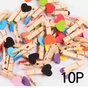 컬러 하트 나무집게 사진 포토 걸이 집게 사진집게 포토집게 인테리어