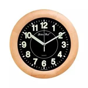 GB4410 야광 무소음 원목 벽시계 32cm 연브라운 (WFKEPXV)