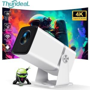 ThundeaL 4K 풀 HD 프로젝터 TD80W 안드로이드 WiFi 3D 홈 시어터 휴대용 빔 회의 비디오 영화 PK HY320